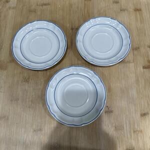 Vintage Cordella Collection Stoneware Japan Bluet 6” Saucers - Set of 3 *